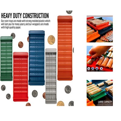 3.7 x 9.8 x 0.9" Plastic Coin Storage Tray