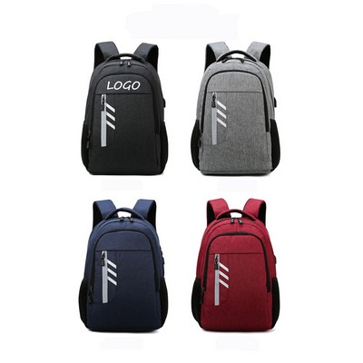 Large Capacity Shoulder Bag W/Usb Charging Port & Reflective Sling