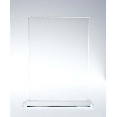 Starfire Clear Glass Vertical Rectangle W/ Base - Medium