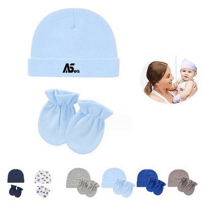 Newborn Baby Hat Mittens Set