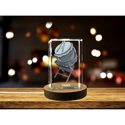 Taiko 3D Engraved Crystal Trophy Award - Keepsake for Music Lovers