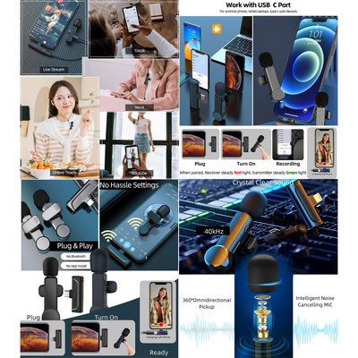 Microphone USB C Wireless Lav Mic Phone