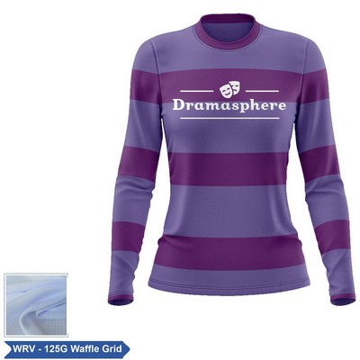 Women's Sublimation 125G Waffle Grid Long Sleeve T-Shirt