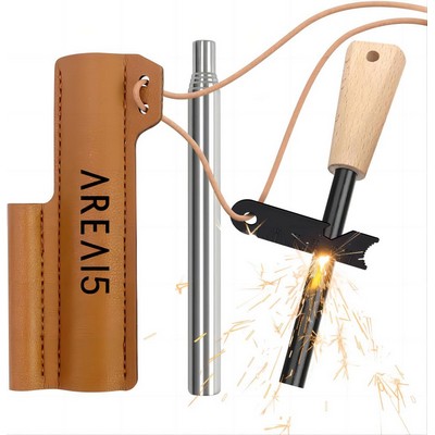 Survival Drilled Flint Steel Fire Starter Set