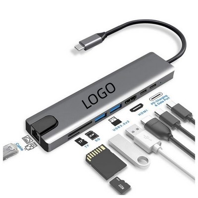 8" 1 Usb C Hub Multiport Adapter