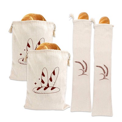 Reusable Linen Drawstring Bakery Bags