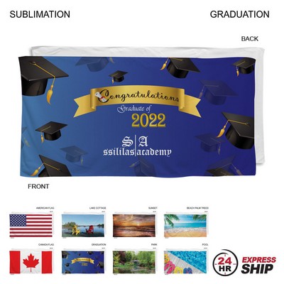 24 Hr Express Ship - Stock Design Sublimated, Absorbent Microfiber Dri-Lite Terry Beach, 30x60