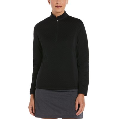 Callaway Ladies' Diamond Quilted Fleece ¼ Zip Jacket