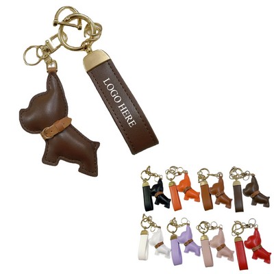 PU Dog Shaped Car Keychain