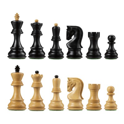Zagreb Chess Pieces, Ebonized and Boxwood, 3.75" King
