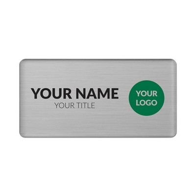 The Mighty Badge 50 Unit Kit, Silver 1.5 x 3, Pin Fastener, For Laser Printer