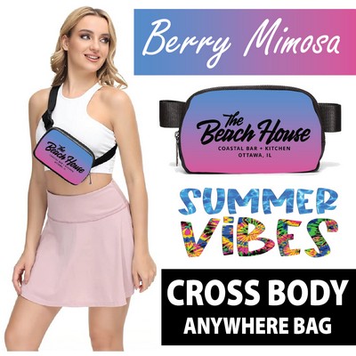 Full Color Cross Body Zipper Blue/Purple Lulu Belt Bag