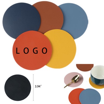 Exquisite Pu Leather Round Coasters