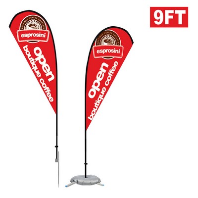 Premium Double Sided Teardrop Flag Kit 9'