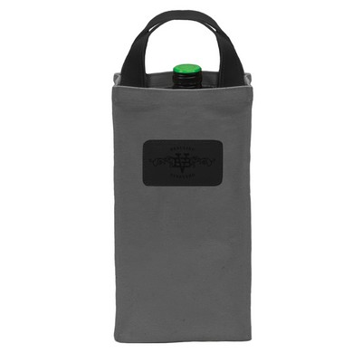 18 Oz. Dyed Canvas Single Bottle Wine Tote