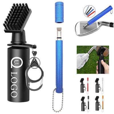 Golf Groove Cleaning Tool w/ Retractable Carabiner