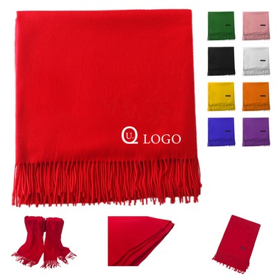 Solid Color Fringe Scarf