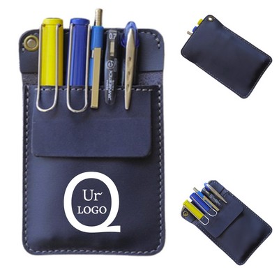Leather Pen Pocket Pouch For Shirts