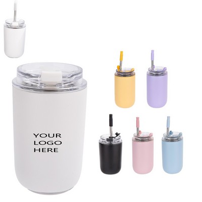 10OZ Mini Metal Bottles With Straw