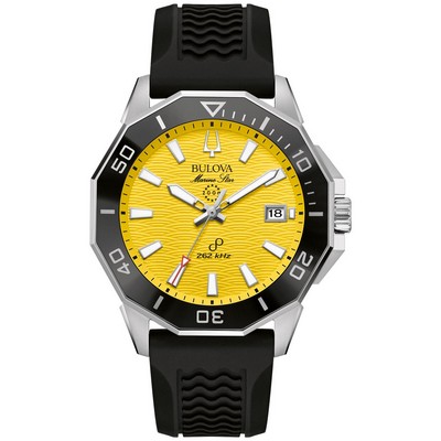 Bulova Watches® Men's Marine Star Series C Silicone Strap Watch w/Yellow Dial