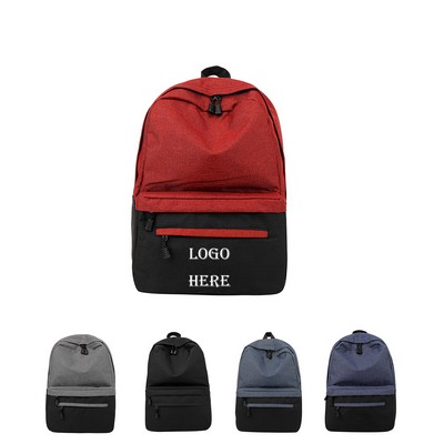 Two Tone Large Capacity Canvas Laptop Backpack