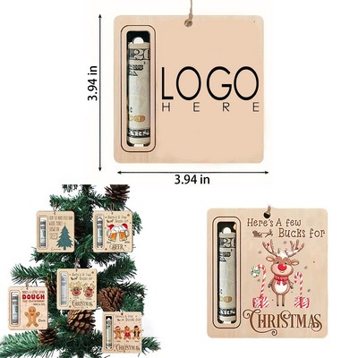 Wooden Wallet Christmas Tree Decoration Pendant