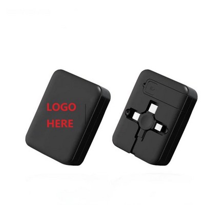 3" 1 Retractable Storage Charging Cable With Phone Stand