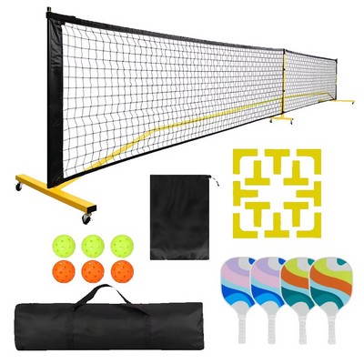 Pickleball Rack Set - Net + Iron Stand + Handle Bag w/