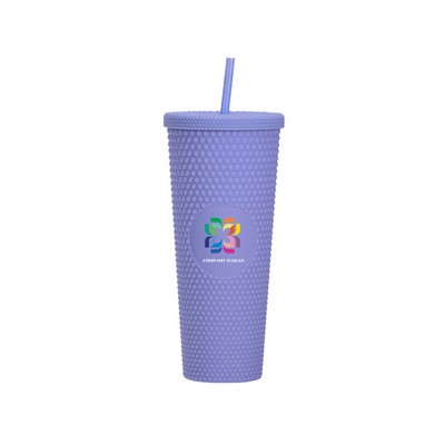 24oz Studded Plastic Tumbler with Lid