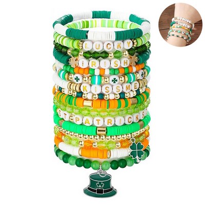 Plastic Lucky clover letter stretch bracelet