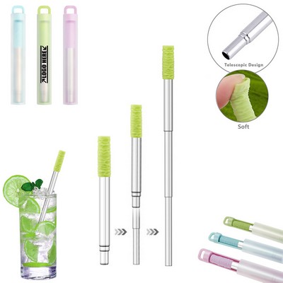 Telescope Metal Straw w/Slide Case