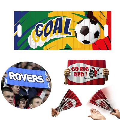 Fans Holding Banners Hand Fan