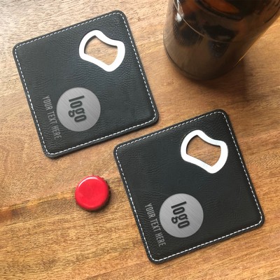Engraved Corporate Bottle Opener Coaster