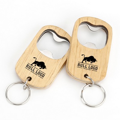Portable Keychain Wooden Bottle Opener