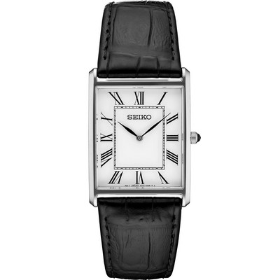 Seiko Watch Men's Essentials Collection Stainless Steel Retangle Case