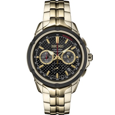 Seiko Watch Coutura Quartz Chronograph Black Dial