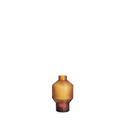 Kosta Boda Pavilion Vase Dark Amber Small