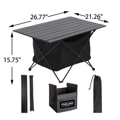Portable Outdoor Foldable Table with Storage