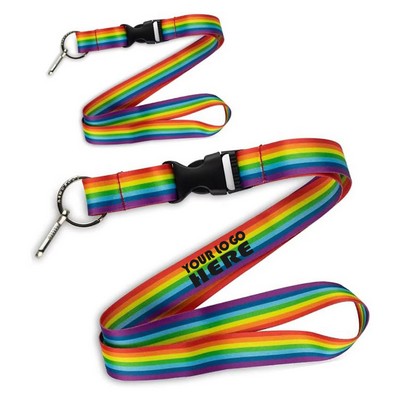 LGBTQ Rainbow Lanyard w/ Safe Breakaway