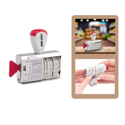 Phrase and Date Stamp with 12 Phrases