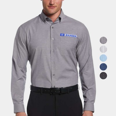 PERRY ELLIS® Heathered Woven Men's Button-Down Dress Shirt with Custom Logo