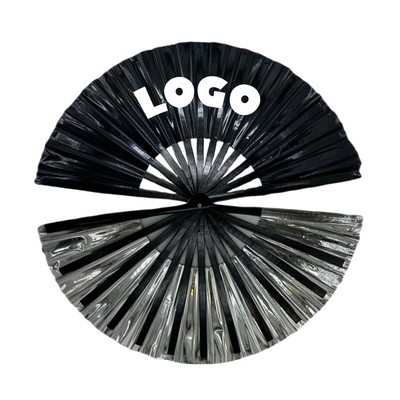 PVC Bamboo Holographic Rave Folding Kung Fu Clack Fan
