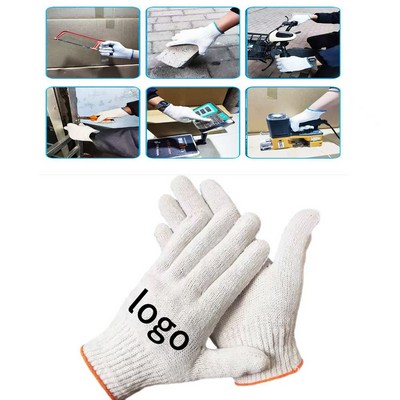 Industrial White Cotton Thread Mechanical Protective Gloves