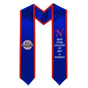 Printed Bridal Satin Graduation Stole with Trim - 80" x 5"