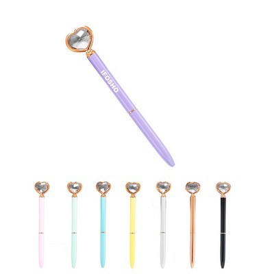Sparkling Crystal Heart Diamond Pen Metal Ballpoint for Office School