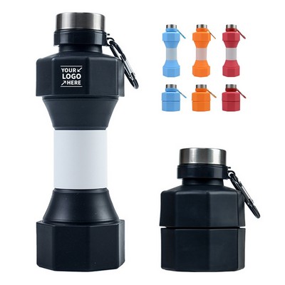 Foldable Dumbbell-Shaped Silicone Water Bottle