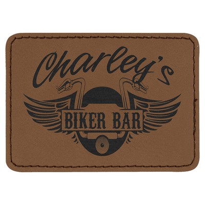 Rectangle Leatherette Patch with Adhesive