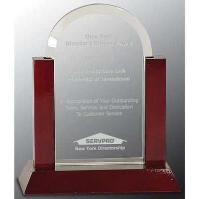 Gateway Jade Dome Glass Award with Rosewood Finish Base