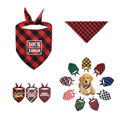 Triangle Plaid Pet Bandanas Bibs
