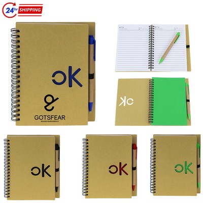 Kraft Paper Notepad with Pen